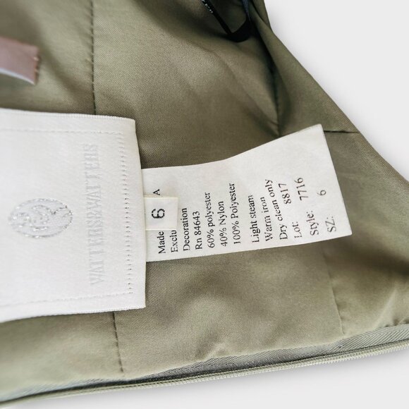 Watters Strapless Taffeta Champagne Bridesmaid Dress Formal Gown Princess  6 - Picture 9 of 11